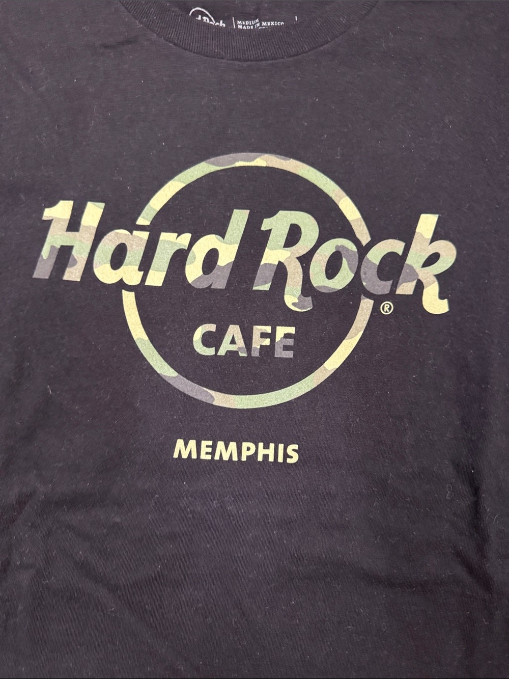 Hard Rock Cafe Black T-Shirt with Green Logo - Memphis - Picture 2 of 7